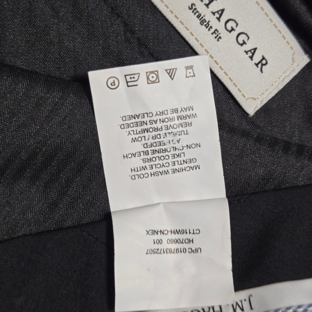 J.M. Haggar Dress Pants 38x30 Black Premium Flex Straight Fit Luxury Stretch - Picture 9 of 12